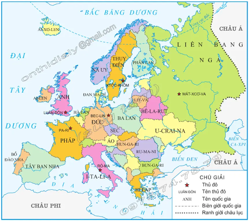 xuất khẩu lao động Châu Âu - Bản đồ Châu Âu - XKLĐ EU - Visa Schengen