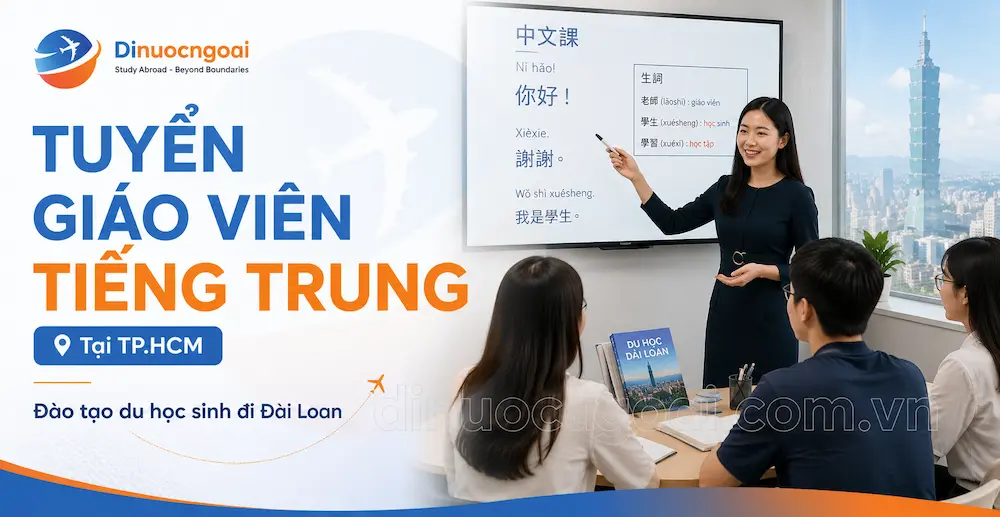Tuyển giáo viên tiếng Trung tại TPHCM đào tạo du học sinh đi Đài Loan Tuyển giáo viên tiếng Trung tại TPHCM đào tạo du học sinh đi Đài Loan