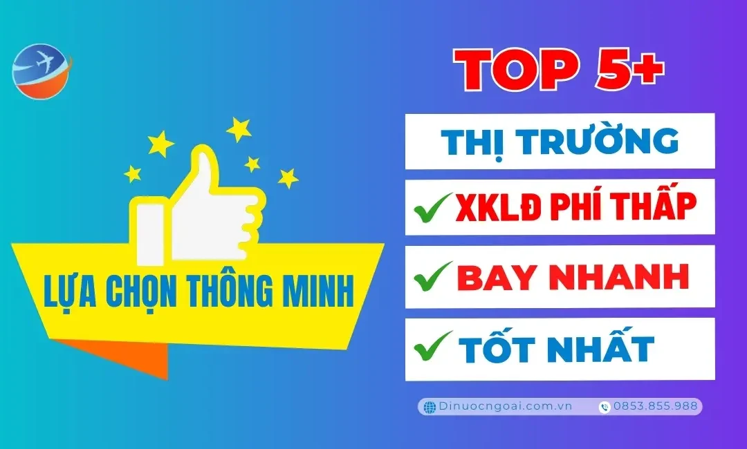 Top 5+ thị trường XKLĐ phí thấp, bay nhanh, tốt nhất hiện nay