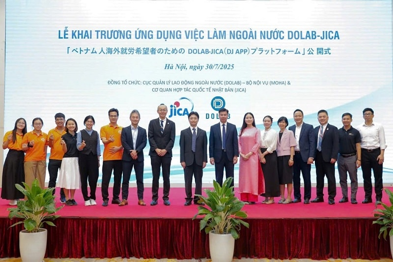 Lễ khai trương ứng dụng việc làm nước ngoài DOLAB-JICA tại Trung tâm Hội nghị Quốc tế ngày 30/7/2025