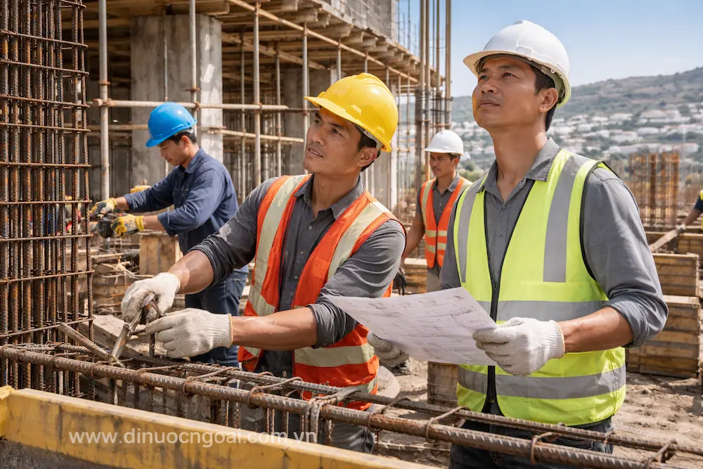 Xuất khẩu lao động Hy Lạp từ A đến Z: Việc làm, chi phí, lương, điều kiện mới nhất 5 Lao động Việt Nam đang làm xây dựng tại Hy Lạp