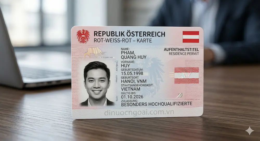 Hình ảnh Thẻ cư trú Đỏ-Trắng-Đỏ của áo (Rot-Weiß-Rot – Karte card Austria)