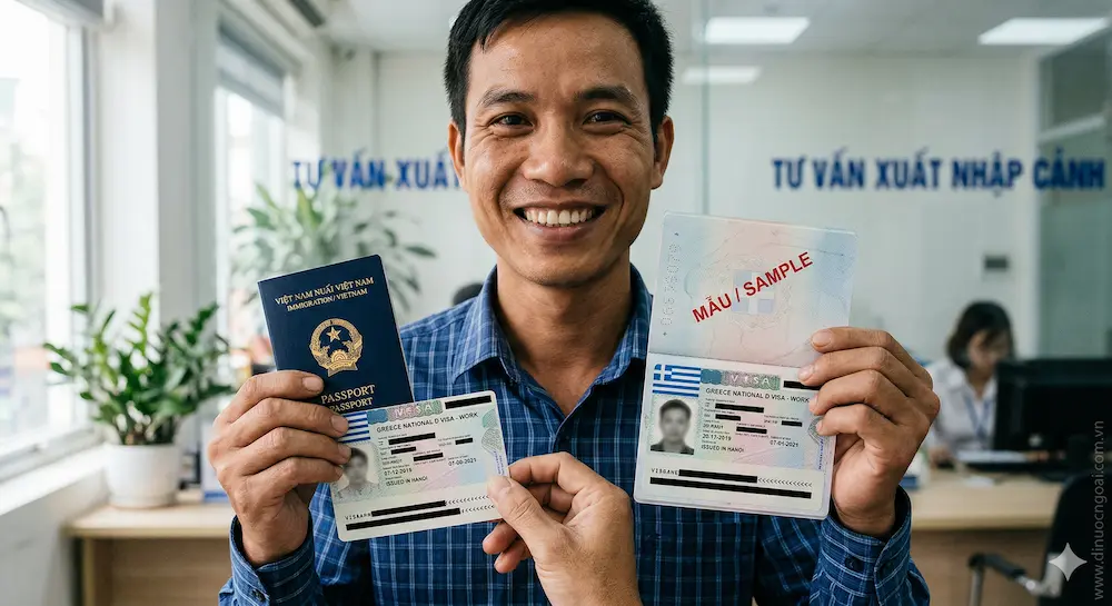 Xuất khẩu lao động Hy Lạp từ A đến Z: Việc làm, chi phí, lương, điều kiện mới nhất 14 người lao động vui mừng khi được cấp visa lao động châu âu hy lạp