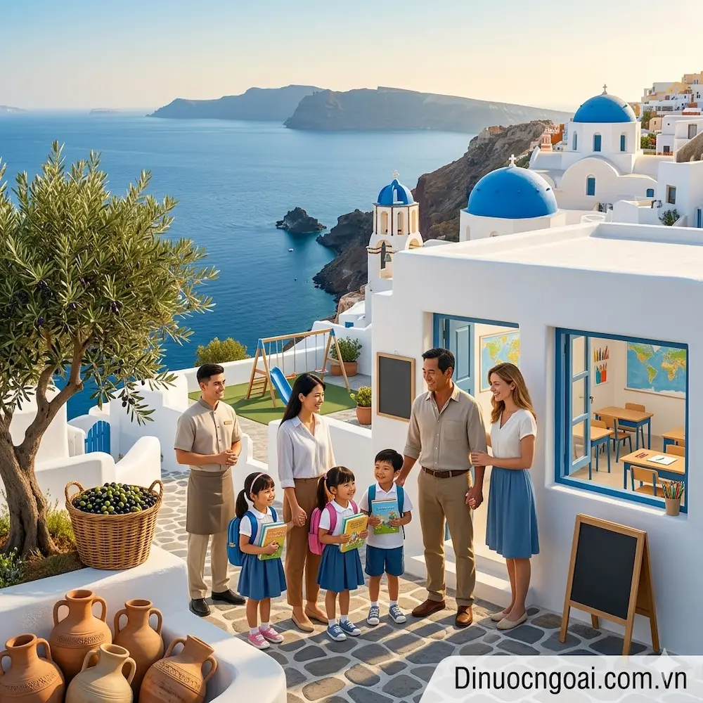 sang hy lap lam viec va dinh cu con cai ban duoc di hoc mien phi