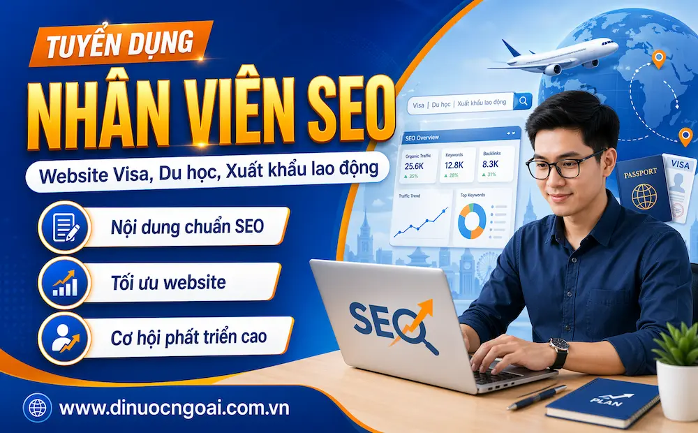 tuyen dung nhan vien seo content website dịch vụ visa, du học xuất khẩu lao động