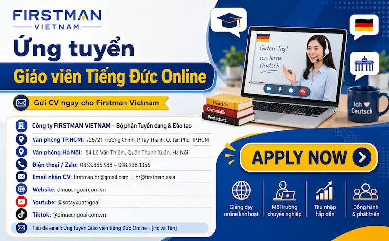 Ứng tuyển giáo viên tiếng Đức online