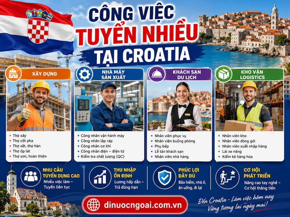 Tìm hiểu Xuất khẩu lao động Croatia từ A-Z: công việc, lương, điều kiện, chi phí và cách chọn công ty XKLĐ Croatia uy tín 8 cong viec tuyen nhieu xuat khau lao dong croatia xkld croatia