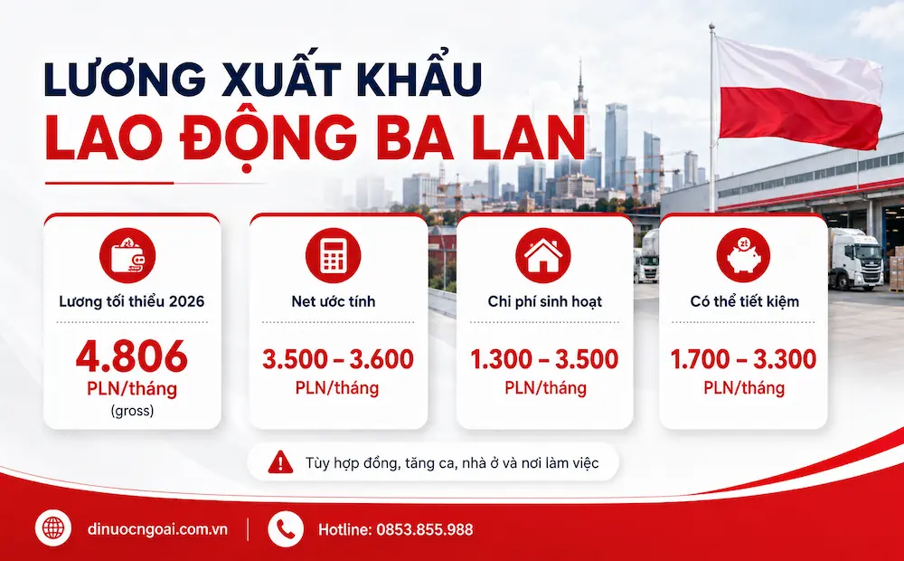 luong xuat khau lao dong ba lan - xkld ba lan luong bao nhieu
