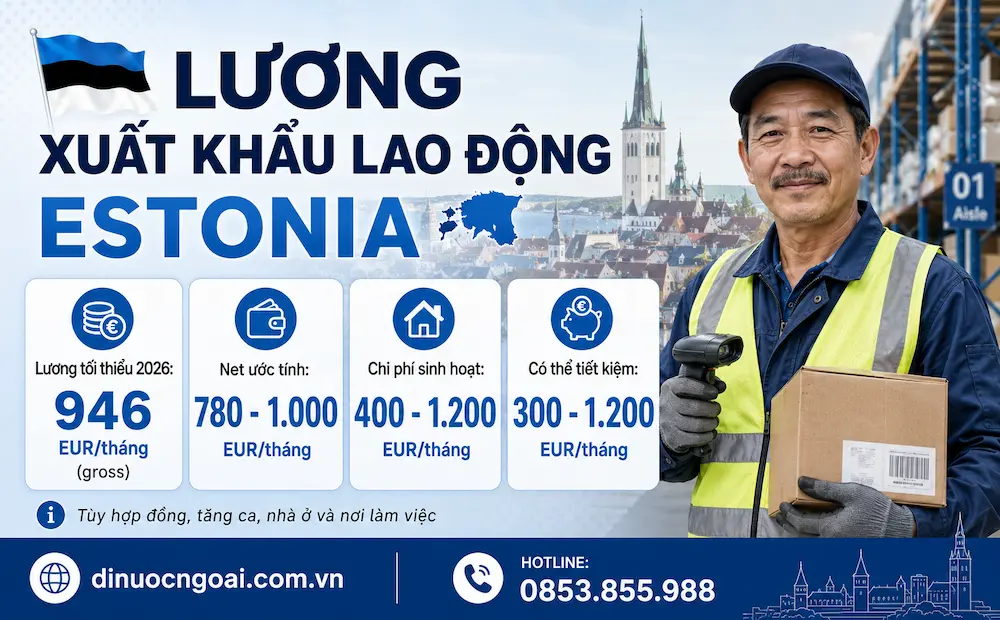 Tìm hiểu Xuất khẩu lao động Estonia từ A-Z: Điều kiện, lương, chi phí, visa và cơ hội cho lao động Việt Nam 7 luong xuat khau lao dong estonia bao nhieu - thu nhap xkld estonia uy tin