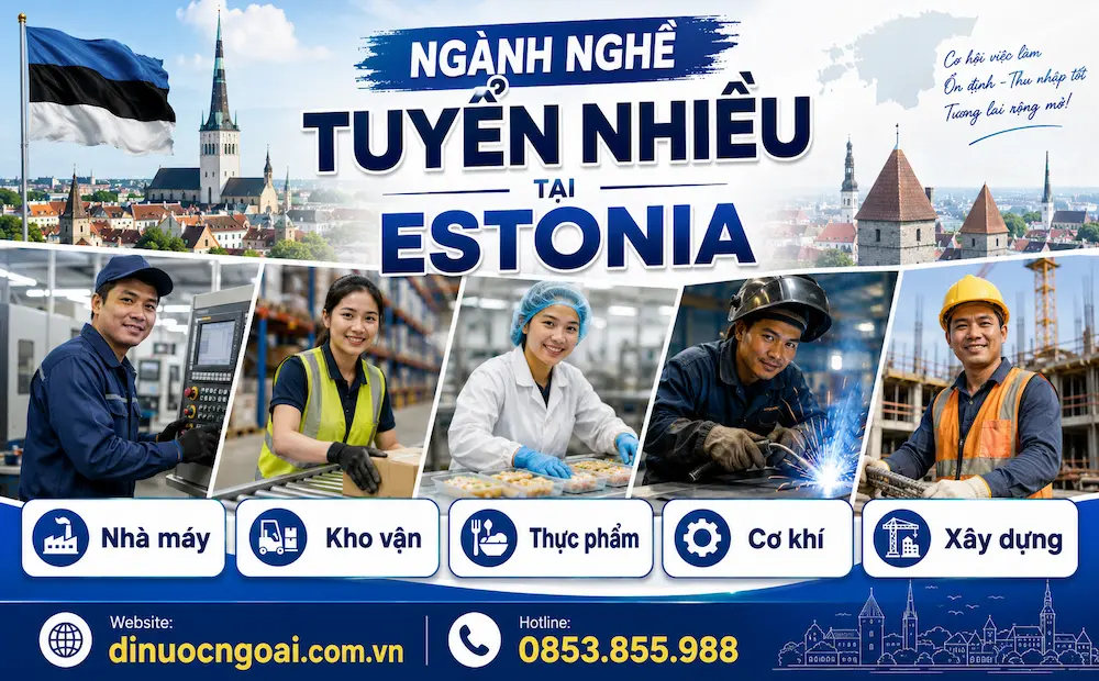 Tìm hiểu Xuất khẩu lao động Estonia từ A-Z: Điều kiện, lương, chi phí, visa và cơ hội cho lao động Việt Nam 5 nganh nghe tuyen dung o estonia - viec lam o estonia - xkld estonia uy tin