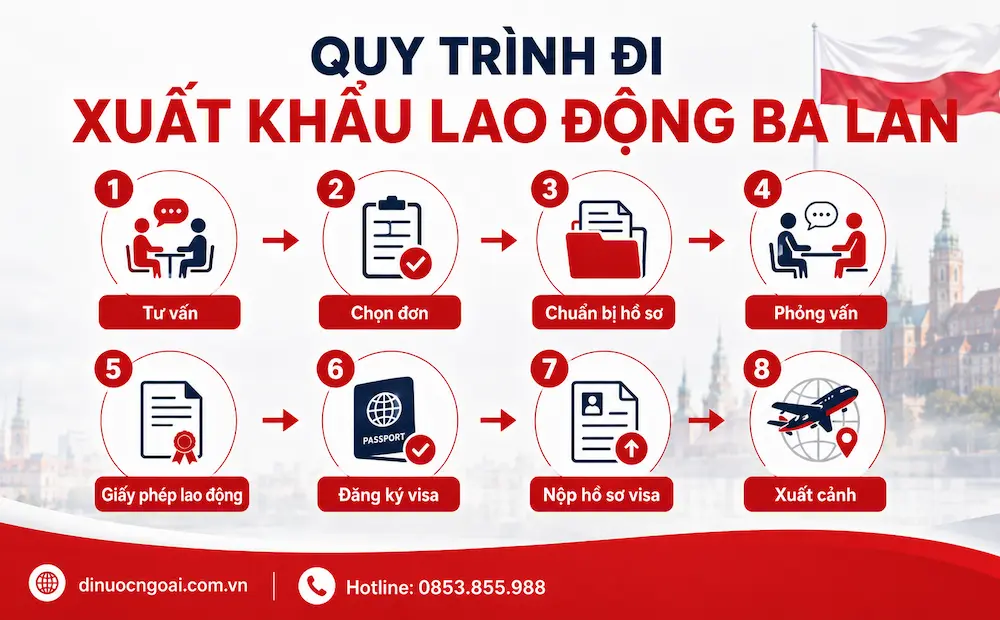 quy trinh xuat khau lao dong ba lan - xkld ba lan