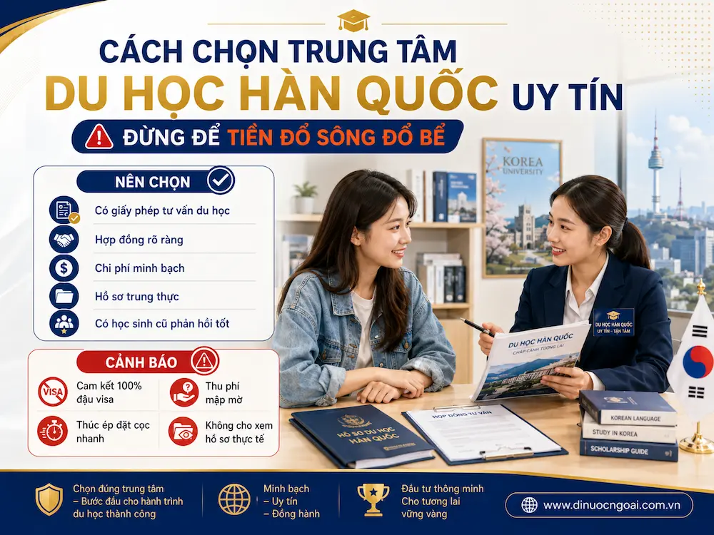 Cách Chọn Trung Tâm Du Học Hàn Quốc Uy Tín – Đừng Để Tiền Đổ Sông Đổ Bể