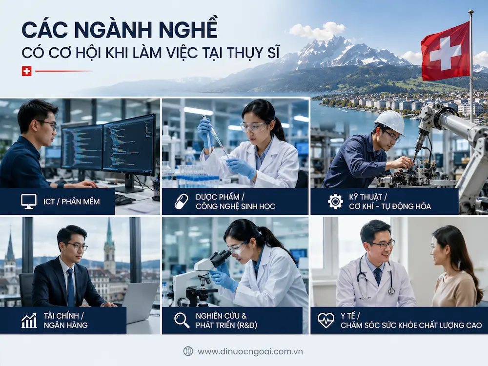 Xuất khẩu lao động Thụy Sĩ từ A-Z: công việc, lương, điều kiện, chi phí và cách chọn công ty XKLĐ Thụy Sĩ uy tín 13 các nganh nghe co co hoi khi lam viec tai thuy si