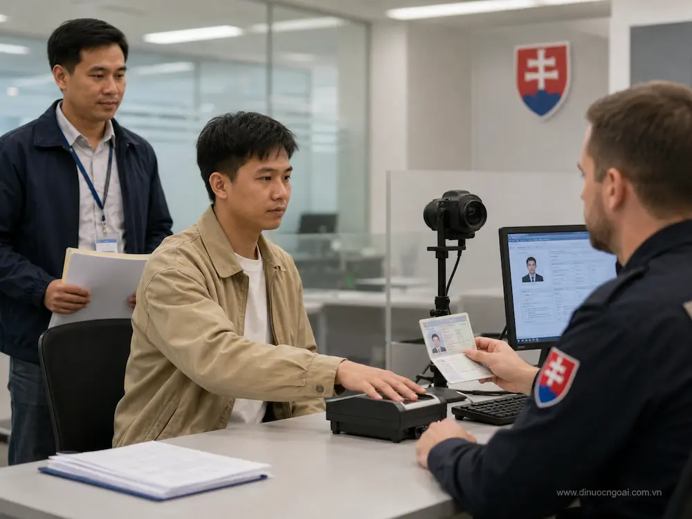 cảnh sát Slovakia kiểm tra giấy tờ của người lao động nước ngoài