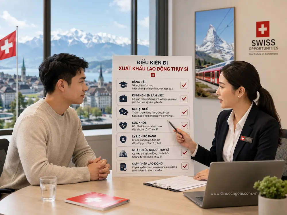 Xuất khẩu lao động Thụy Sĩ từ A-Z: công việc, lương, điều kiện, chi phí và cách chọn công ty XKLĐ Thụy Sĩ uy tín 14 dieu kien di xuat khau lao dong thuy si