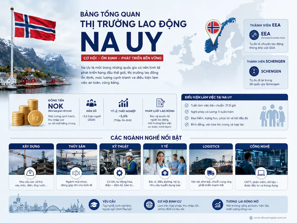 tong quan thi truong xuat khau lao dong na uy | Na uy nam o dau