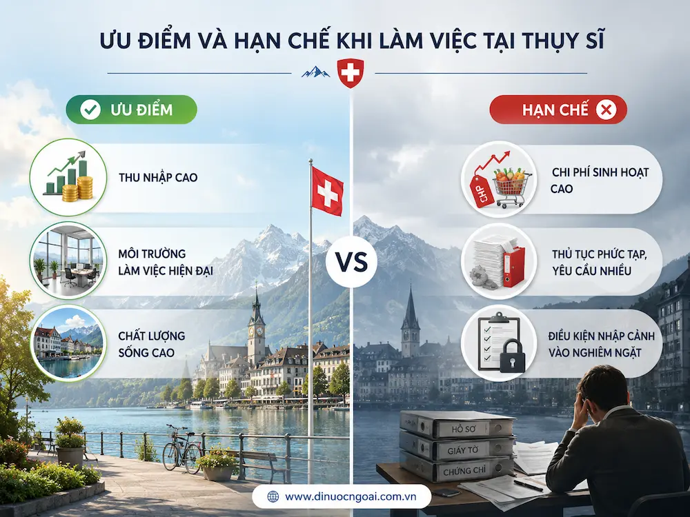 Xuất khẩu lao động Thụy Sĩ từ A-Z: công việc, lương, điều kiện, chi phí và cách chọn công ty XKLĐ Thụy Sĩ uy tín 10 uu diem va han che khi lam viec tai thuy si